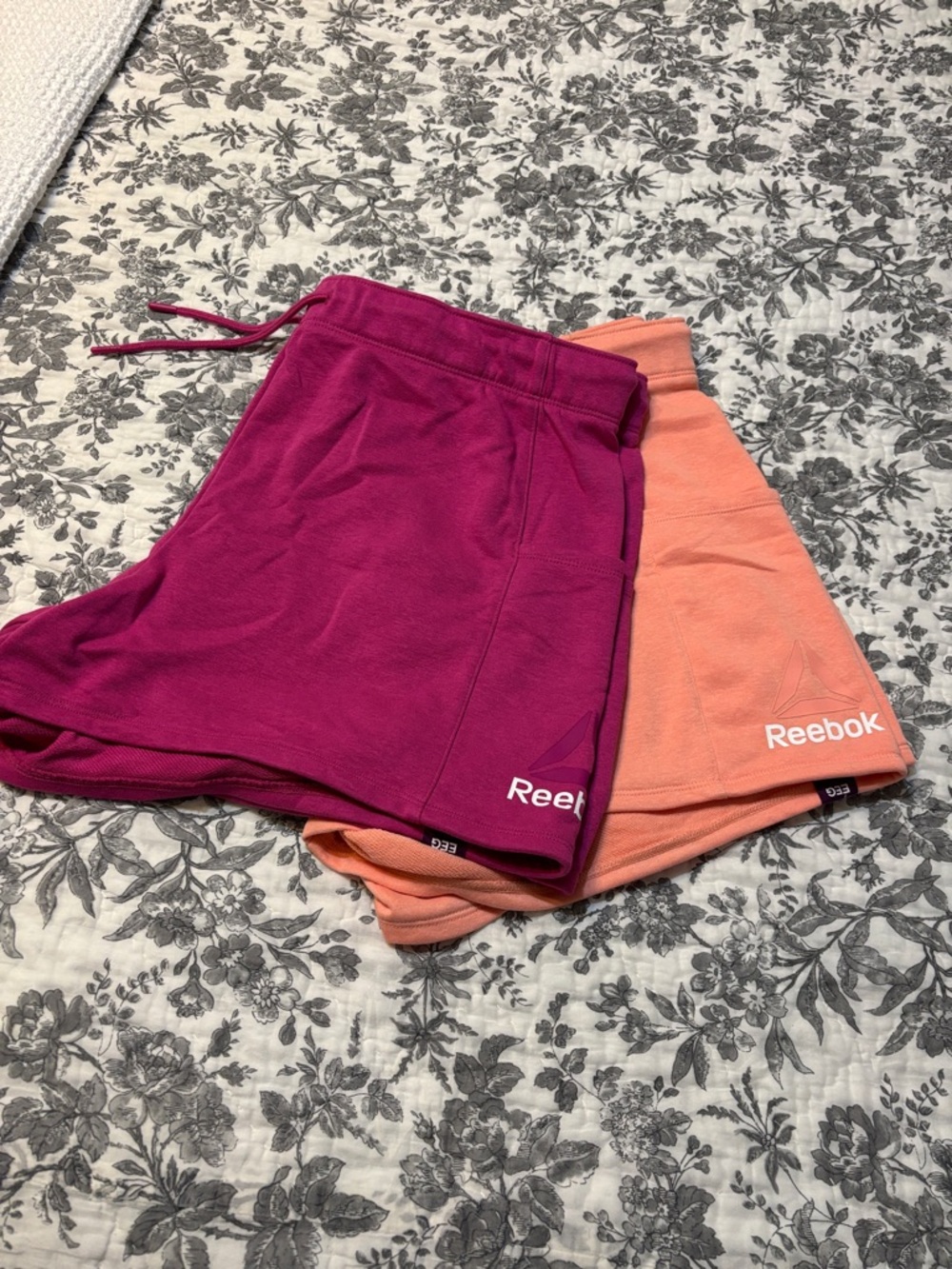 Reebok Women's Athletic Drawstring Shorts - Fuchsia & Coral